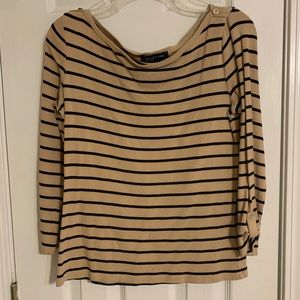 Tan and black stripped shirt